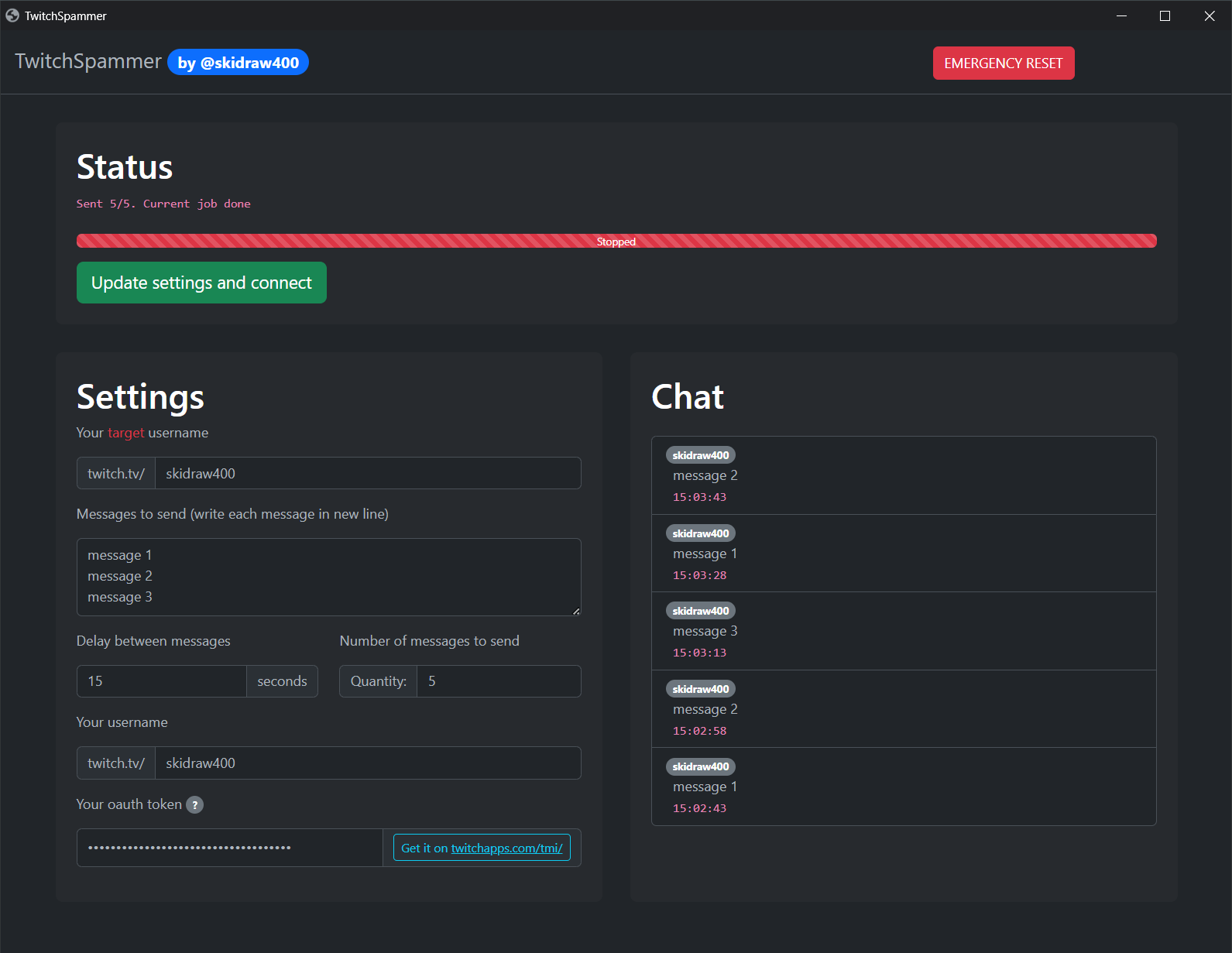 Spammer UI